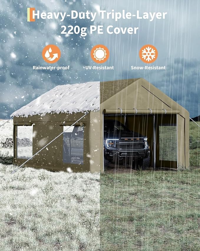 13 x 20ft Heavy-Duty Carport Canopy - Image 5