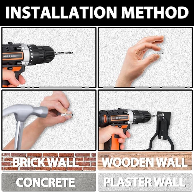 3-H Weed Eater Hanger 1 Pack, 1 Large Garage Wall Hooks, 1 Extension Strap - Image 7