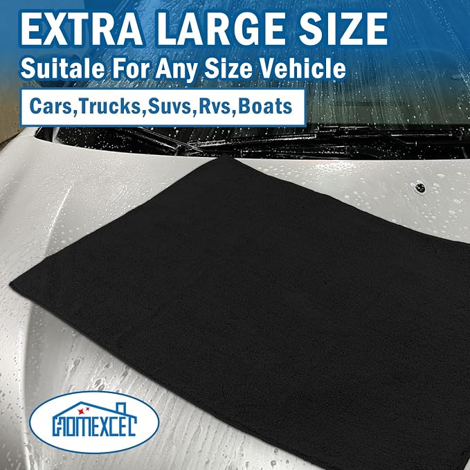 HOMEXCEL Professional Large Microfiber Car Drying Towels 2 Pack, Lint Free - Image 3