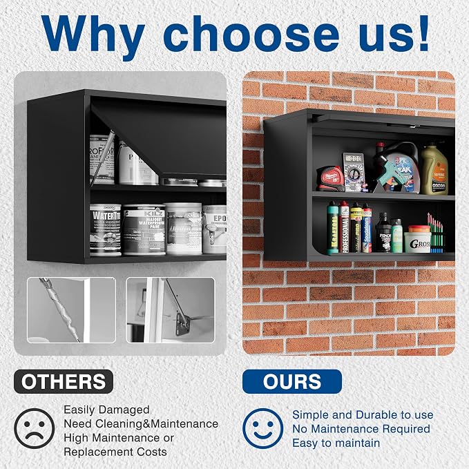 Metal Storage Cabinet Black Wall Cabinets - Image 4