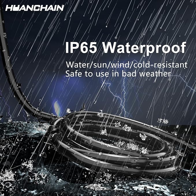 HUANCHAIN Indoor Outdoor Black Extension Cord 50 ft Waterproof, 16/3 Gauge - Image 5