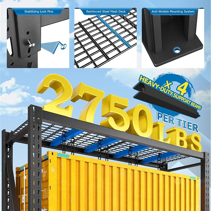 Bepatio 8250LBS Garage Shelving Heavy Duty Storage Shelves Industrial Metal - Image 4
