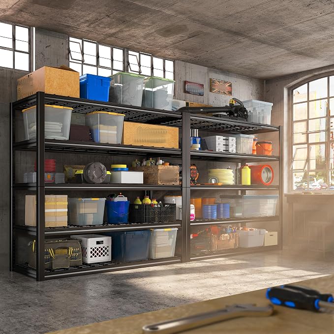 REIBII 48.2''W Garage Shelving Heavy Duty Metal Shelving 3000LBS Storage - Image 3