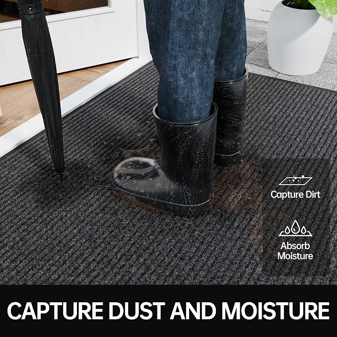 Front Door Mat, Commercial Door Mats Entrance, Low Profile Welcome Mats Non-Slip - Image 2