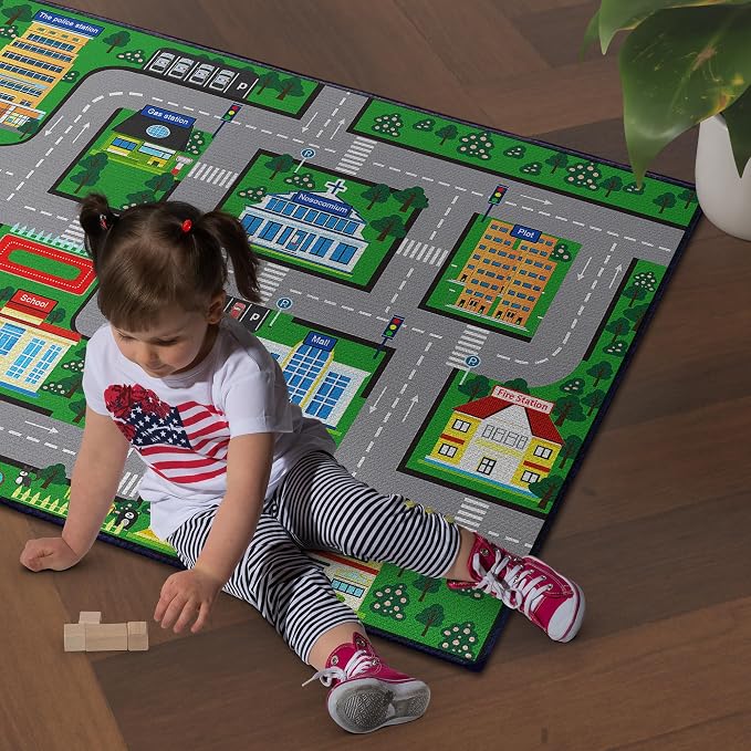Fun Car Play Area Carpet Car Mat 3x4 Play Rug - Image 2