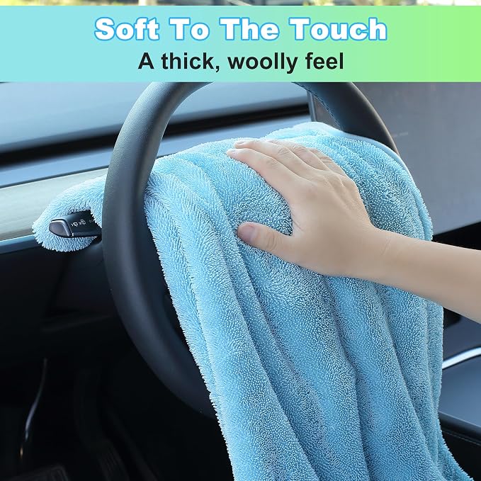 JOYMOOP Microfiber Towels for Cars, 2 Pack 35.4" x 23.6" Car Drying Towel - Image 5