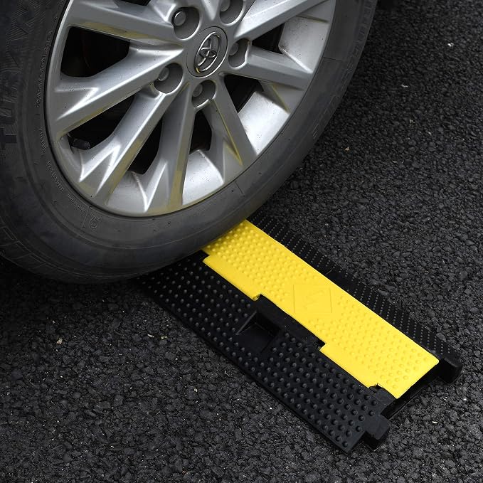 5 Pack Rubber Cable Ramp Hose Cable Protector Ramp 2 Channel 22000Lbs Load - Image 7