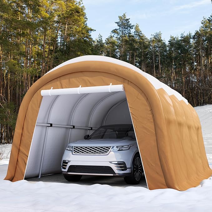 SUNBURY Carport, Round Portable Garage, Outdoor 13x20 ft Heavy Duty Carport - Image 5