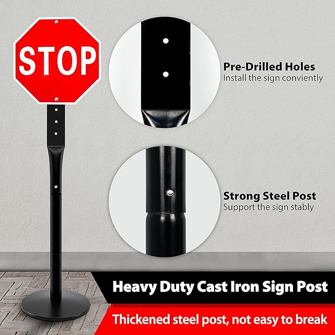 2Pack Heavy Duty Cast Iron Sign Stand - Image 4