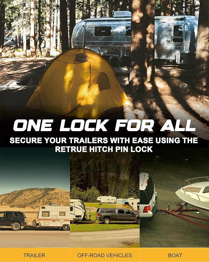 RETRUE Trailer Hitch Lock, 5/8" Locking Hitch Pin - Image 6