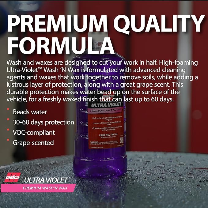 Malco Ultra Violet Premium Wash'n Wax – Best 2-in-1 Car Wash and Wax/Cleans and - Image 6