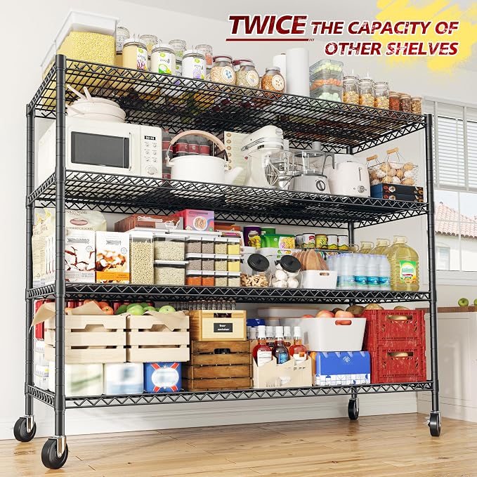 REIBII 55.5''W Storage Shelves 2500LBS Wire Shelving Rack - Image 5
