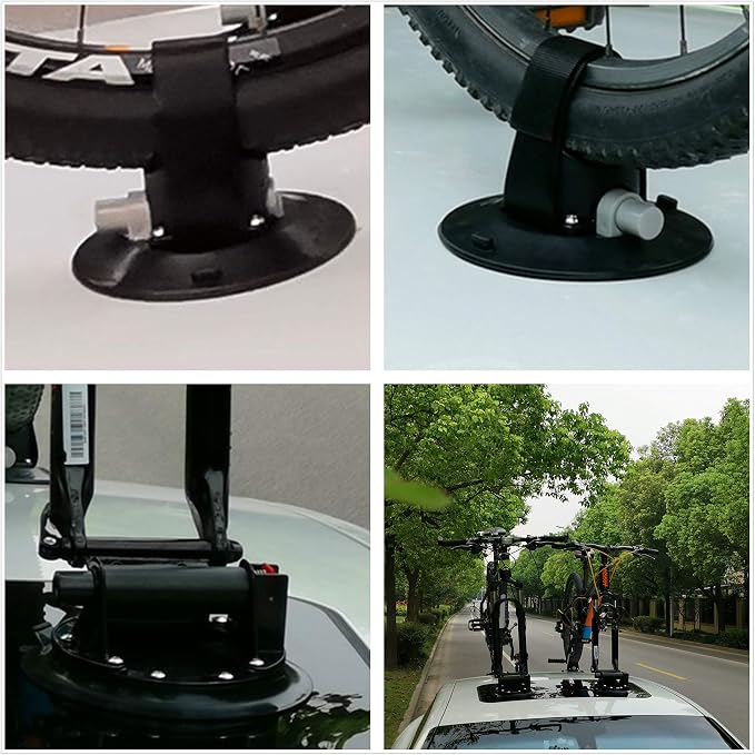 Bike Rack for Car Roof, Vacuum Suction Cup Bicycle Carrier Aluminium Alloy Roof - Image 7