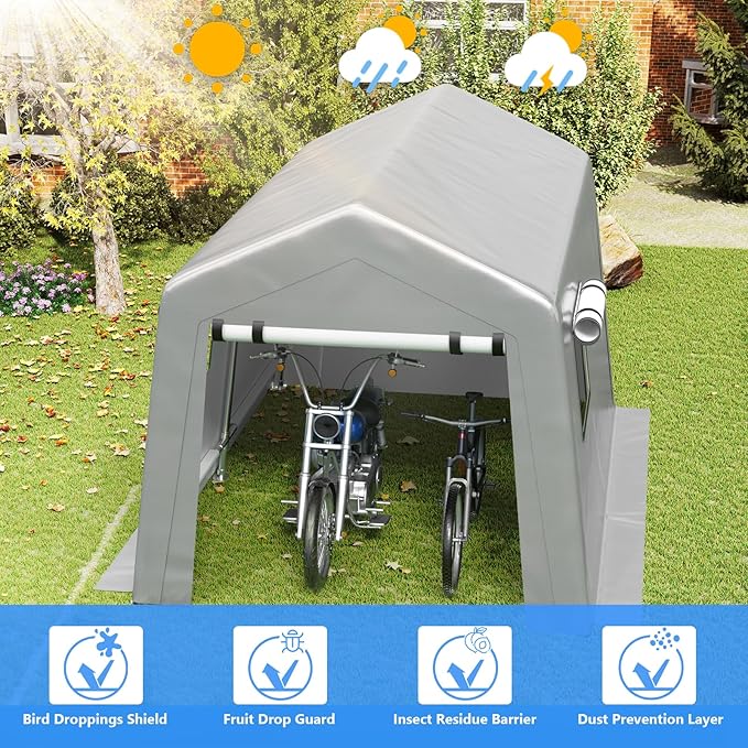 8x10 ft Carport Heavy Duty Tent - Image 4