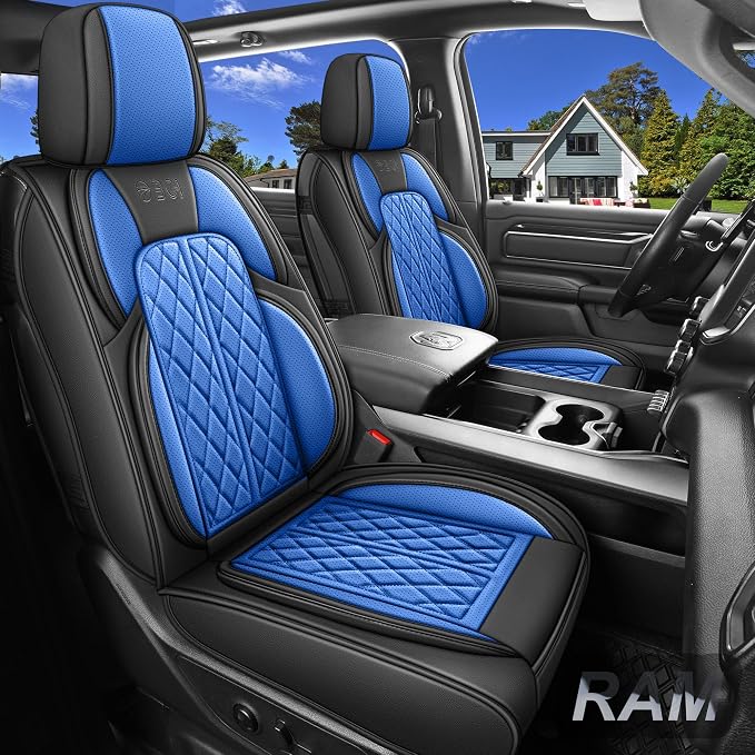 Car Seat Cover Custom Fit for Dodge Ram 1500 2500 3500 2009-2024 Faux Leather by DuDuWang