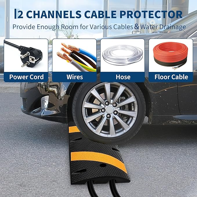 3 PCS 6FT Speed Bumps Wite End for Road, Heavy-Duty 25, 000 Lbs Capacity - Image 7