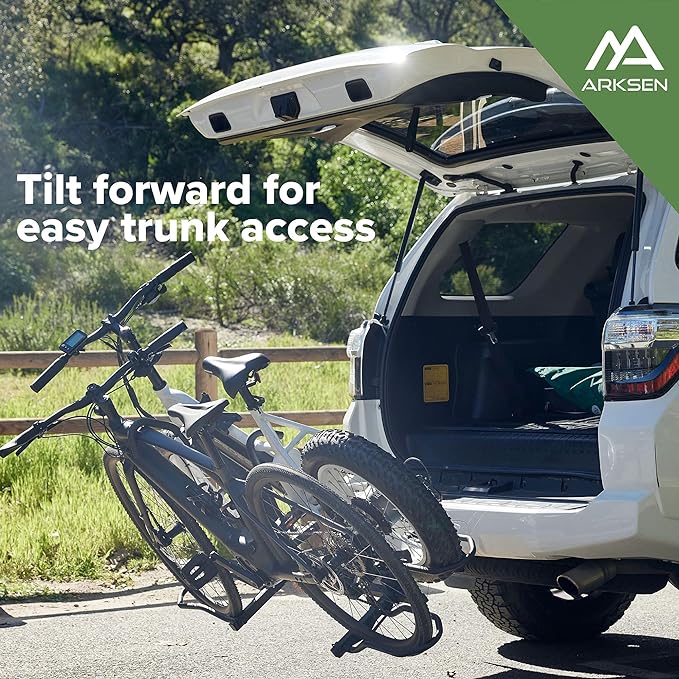 Arksen Hitch Mounted Smart Tilting 2-Bike Rack Platform Style 2" Foldable - Image 5