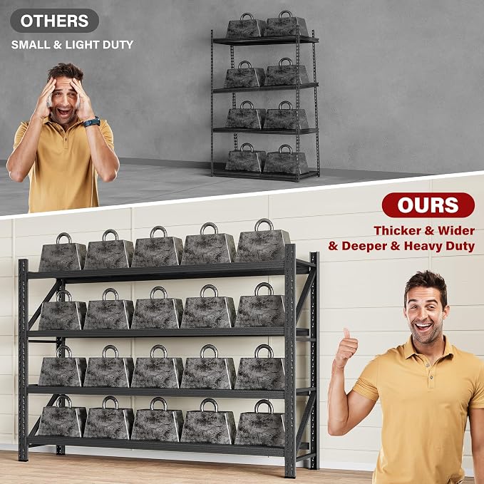 9000LBS Heavy Duty Garage Shelving Units, Metal Garage Shelves, Large Storage - Image 9