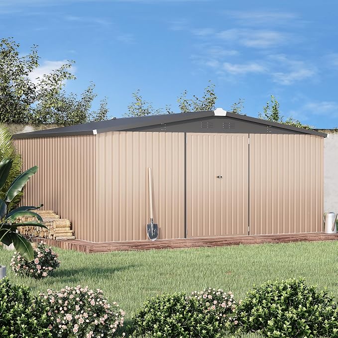 AECOJOY 14' x 12' Shed Outdoor Metal Storage, Large Storage Sheds & Outdoor - Image 6