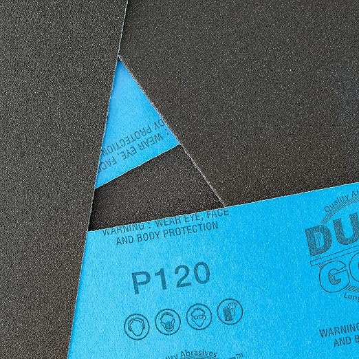 Dura-Gold Premium 120 Grit Wet or Dry Sandpaper Sheets, 5-1/2" x 9", Box of 15 - Image 3